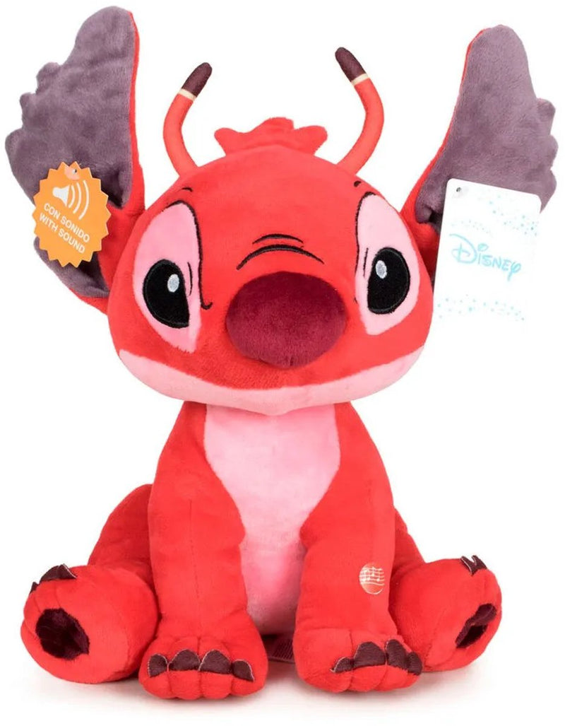 Disney classics leroy - disney lilo stitch pluche knuffel (rood) + geluid xl 60 cm {speelgoed knuffeldier knuffelpop voor kinderen jongens meisjes | extra grote en zachte plush! | disney stitch angel leroy groot xxl cadeau}