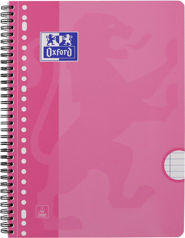 Oxford school collegeblok - a4+ - 23-gaats - lijn - 80 vel - roze