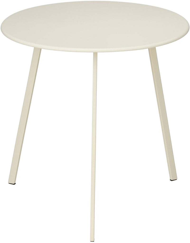 Mica decorations seatle bijzettafel rond voor buiten - koffietafel - salontafel buiten - ook als plantentafeltje of plantenstandaard - metaal - 38 x 61 cm - creme