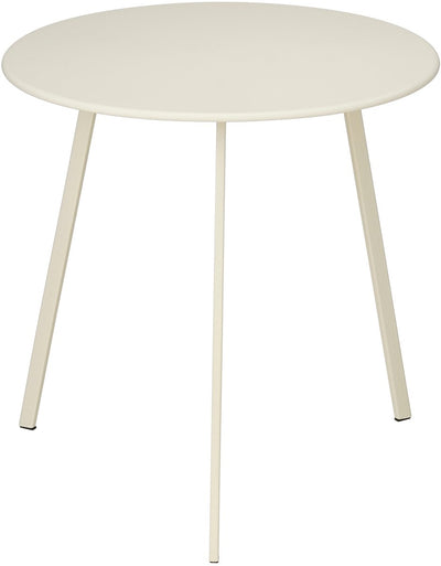 Mica decorations seatle bijzettafel rond voor buiten - koffietafel - salontafel buiten - ook als plantentafeltje of plantenstandaard - metaal - 38 x 61 cm - creme
