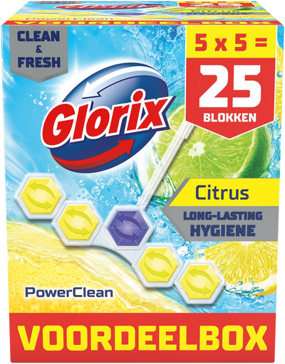 Glorix - wc blokjes - citrus - 25 stuks - voordeelverpakking