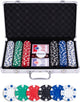 Longfield pokerset in zilveren koffer met 300 chips (11,5 g) – compleet met kaarten, dealer buttons dobbelstenen – engelhart