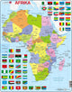 Larsen afrika met vlaggen – puzzel – kaarten geografie – vlaggen afrika – educatieve legpuzzel voor kinderen – 70 stukjes – gemaakt in noorwegen – extra dikke 2,5 mm stukjes – tray met vaste rand