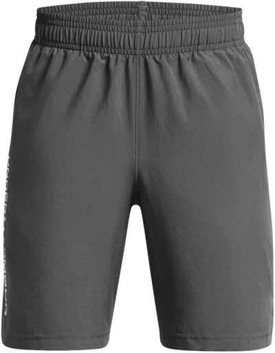 Under armour ua tech woven wordmark short-gry jongens sportbroek - castlerock - wit