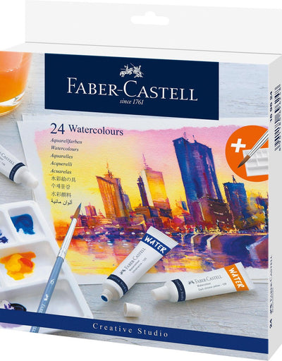Faber-castell waterverf - tubes 9ml - 24 stuks - assorti kleuren - fc-169624