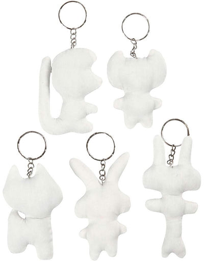 Creativ company stoffen dieren sleutelhanger, 5st.