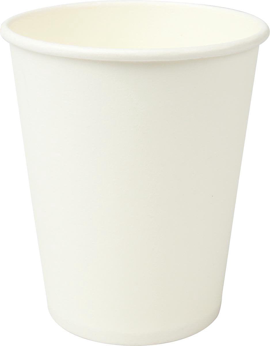 Q-connect beker uit karton | 150 ml | wit | pak van 100 stuks