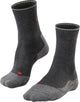 Falke tk2 explore wool silk medium padding wol functioneel materiaal wandelsokken dames grijs - maat 39-40