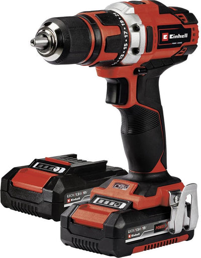 Einhell accu boor- schroefmachine te-cd 18 40-1 li kit - power x-change - 18 v li-ion - 40 nm - 0-400 0-1.500 t min - incl. 2x 1.5 ah accu, lader en transport- opbergkoffer