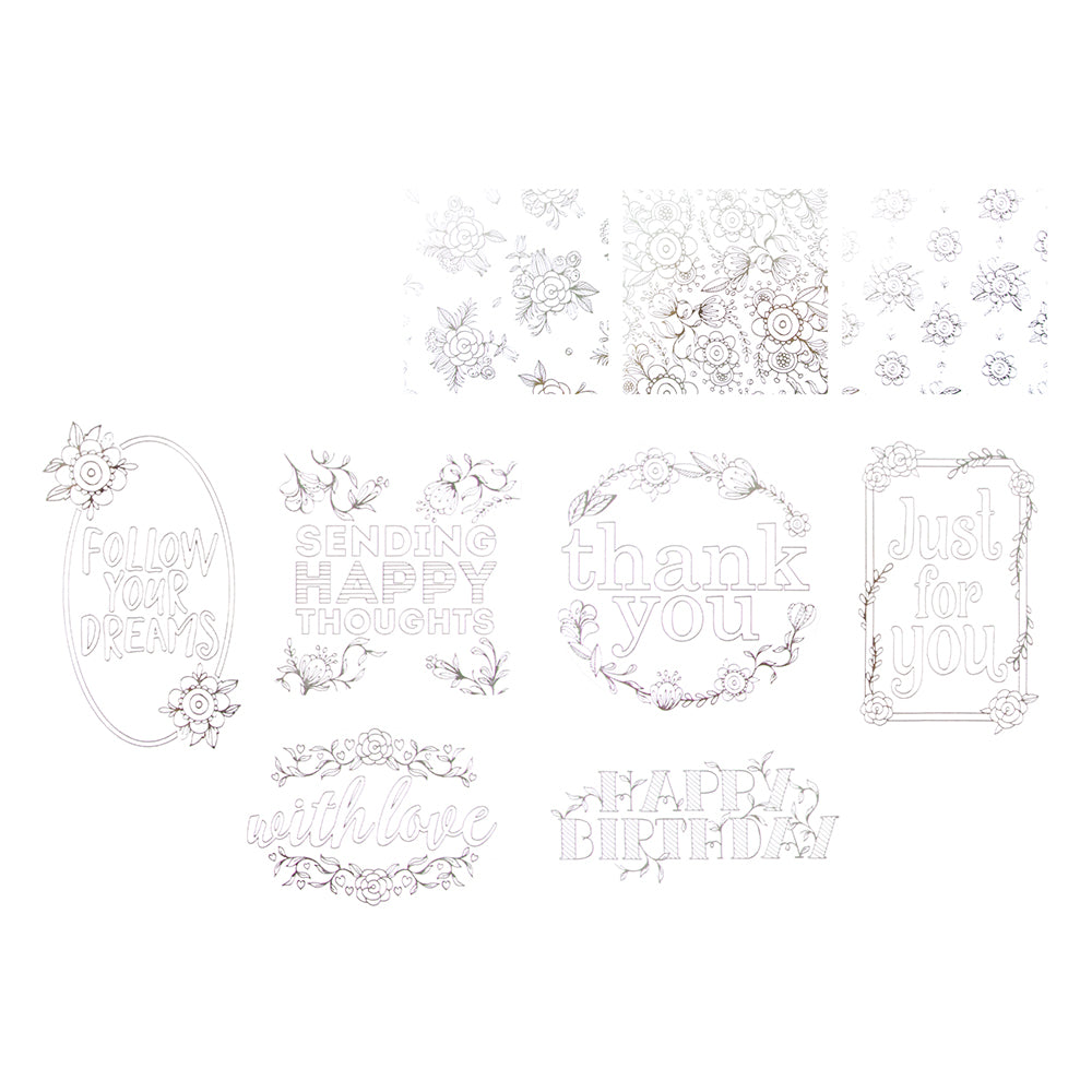 Craft perfect by tonic studios craft perfect • foiled card blanks delicate floral set