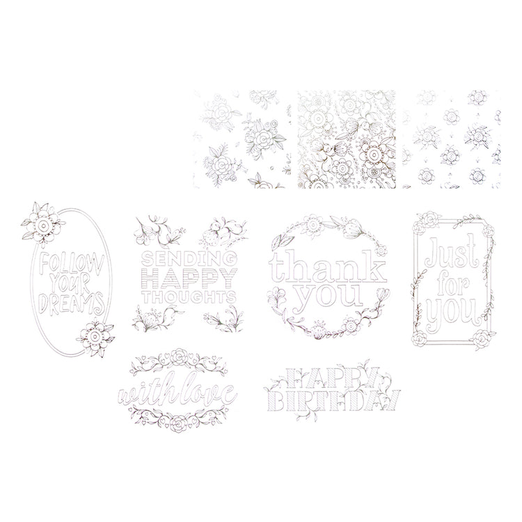 Craft perfect by tonic studios craft perfect • foiled card blanks delicate floral set