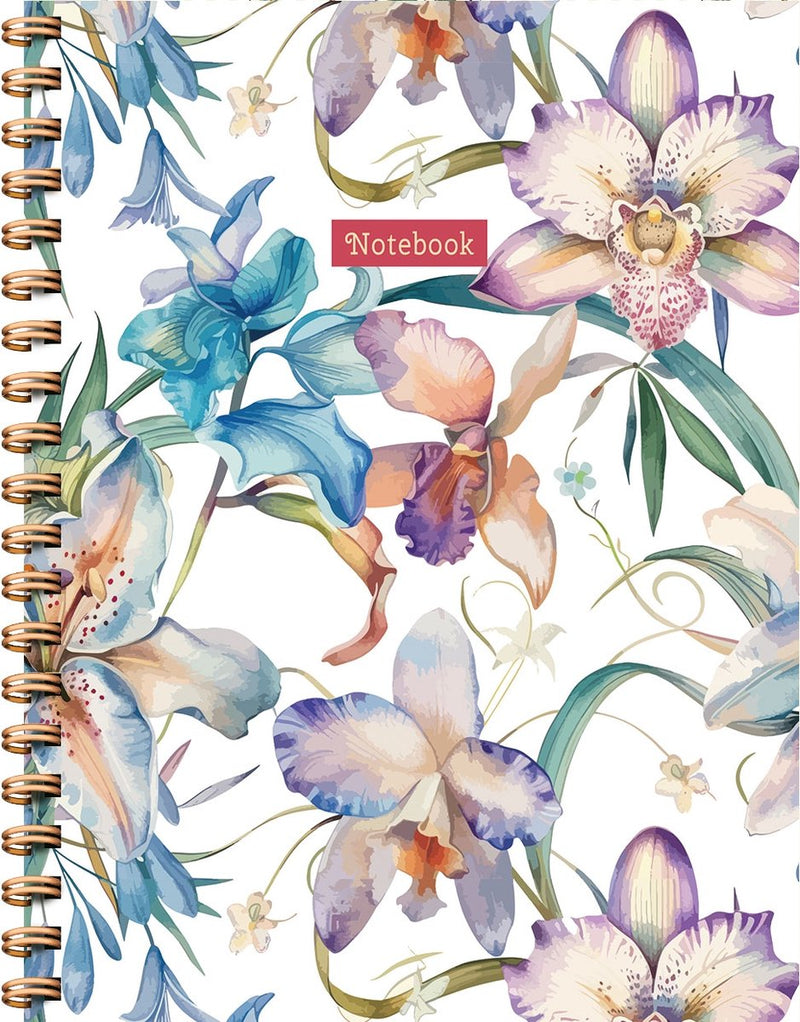 Orchids spiraalboek groot (lijnen) orchids notebook carnet à spirale (ligné)