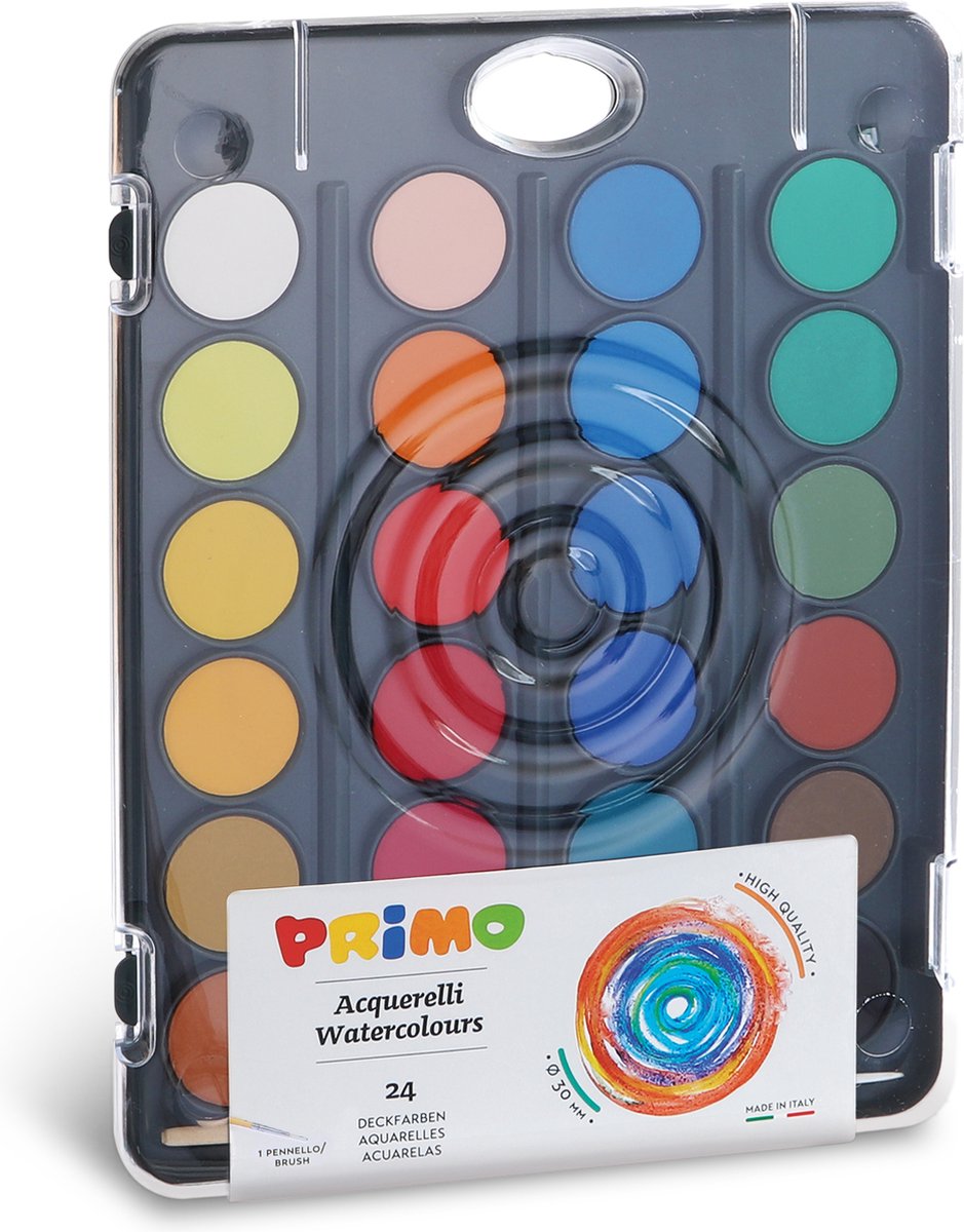Primo - waterverf met penseel 24 kleuren