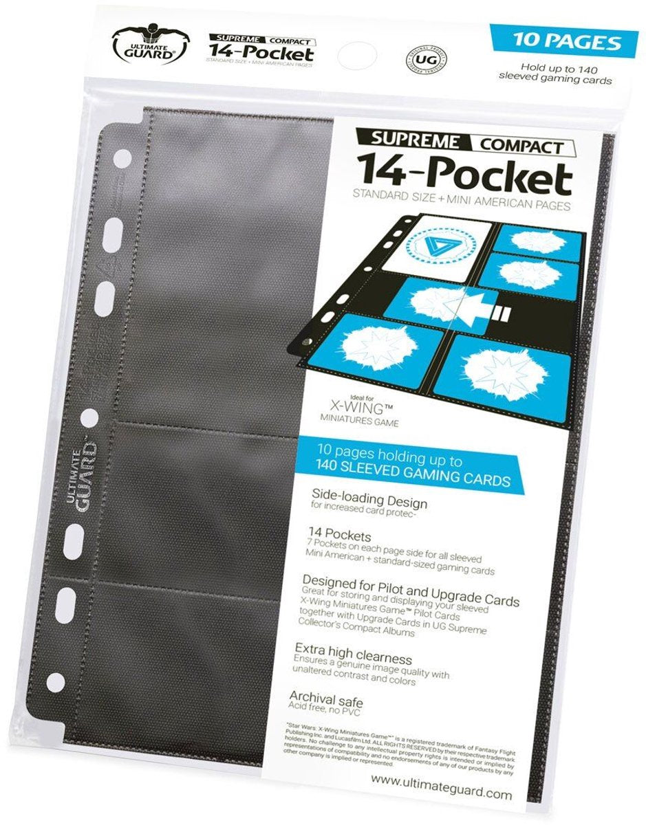 Ultimate guard 14-pocket supreme compact pages standard + mini american (10) - black