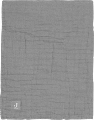 Jollein baby deken wieg 75x100cm muslin fringe - storm grey