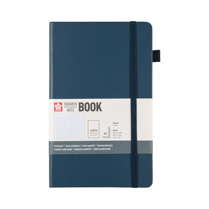 Sakura • notebook squared 13x21cm deep indigo