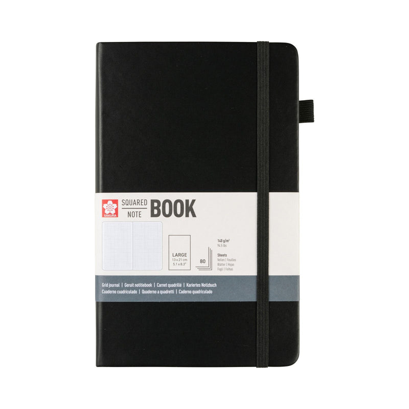 Sakura • notebook squared 13x21cm black