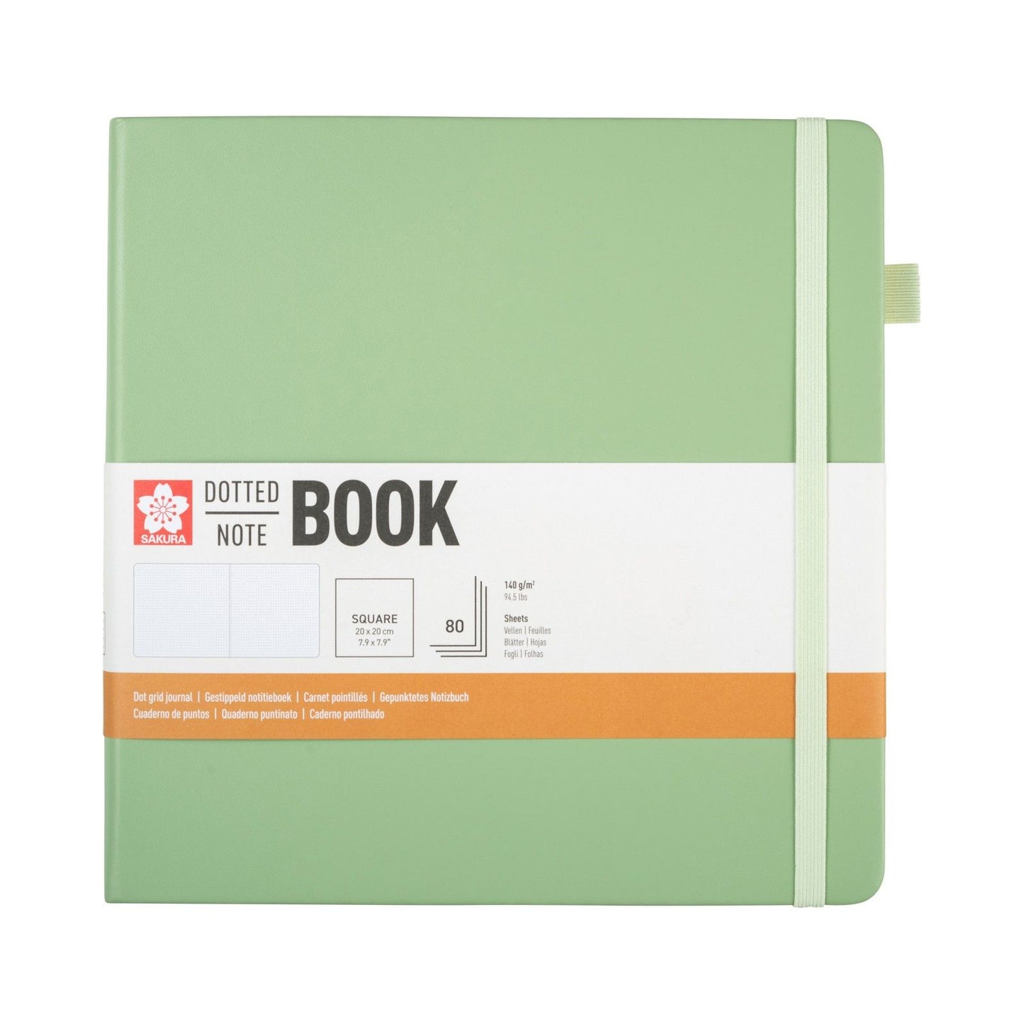 Sakura • notebook dotted 20x20cm pale patina