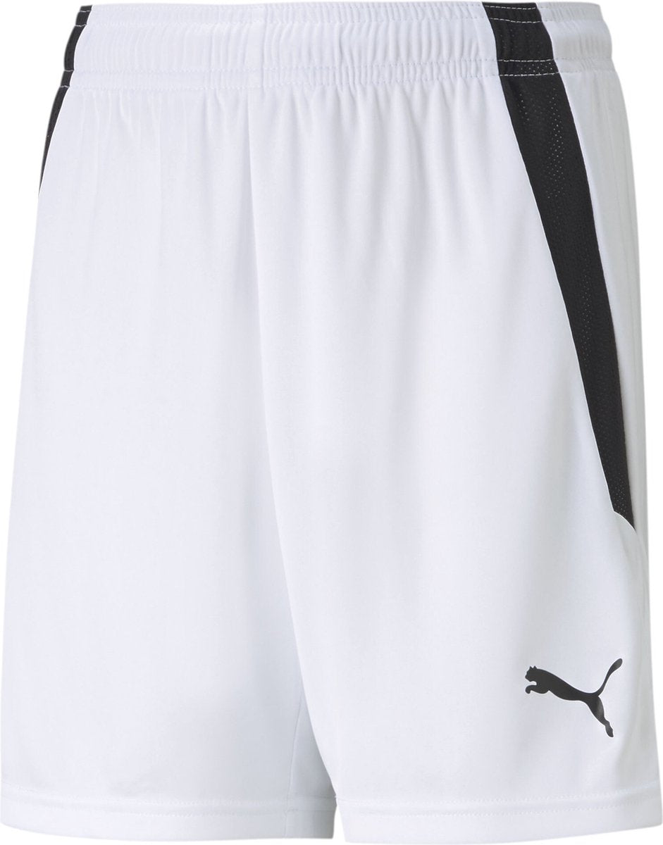 Puma teamliga shorts jr unisex sportbroek - white- black
