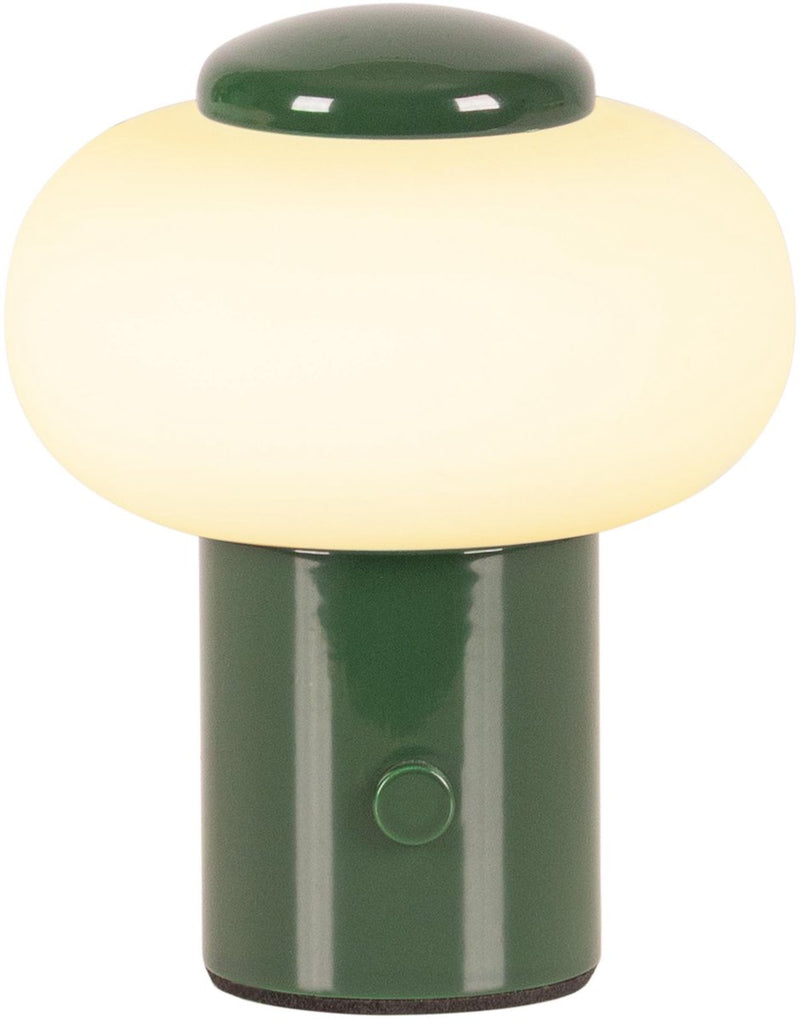 Lucide gustav - oplaadbare tafellamp - accu batterij - ø 8 cm - led dimbaar - 1x0,8w 2700k - groen | essential