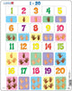 Larsen getallen 1–20 – puzzel – leren rekenen – getallen – educatieve legpuzzel voor kinderen – 20 stukjes – gemaakt in noorwegen – extra dikke 2,5 mm stukjes – tray met vaste rand