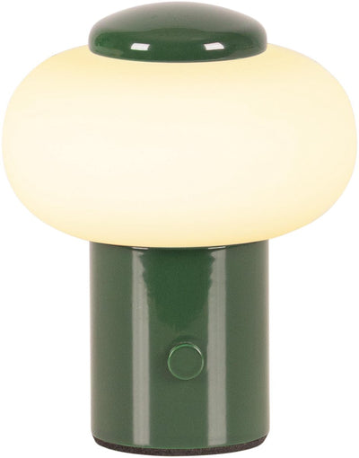 Lucide gustav - oplaadbare tafellamp - accu batterij - ø 8 cm - led dimbaar - 1x0,8w 2700k - groen | essential
