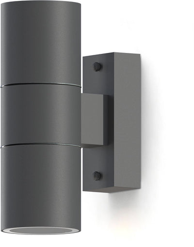 Calex wandlamp up downlight turin - 2x gu10 - ip54 water- en stofbestendig - geschikt voor binnen en buiten - eenvoudige installatie - cilinder - antraciet