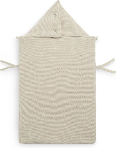 Jollein - voetenzak voor autostoel kinderwagen (nougat) - basic knit - katoen - polyester - footmuff maxi cosi, kinderwagen of autostoel - 42x82cm