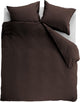 Ambiante cotton uni dekbedovertrek - effen - lits-jumeaux - 240x200 220 cm - bruin