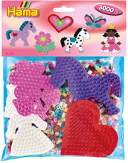 Hama strijkkralen paarden en prinses met 4 grondplaten 3000 stuks - afbeelding 1