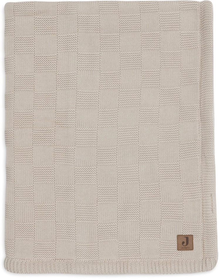 Jollein baby deken wieg - 75x100cm - box knit - warm sand velvet