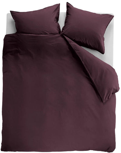 Ambiante cotton uni dekbedovertrek - effen - tweepersoons - 200x200 220 - donker rood