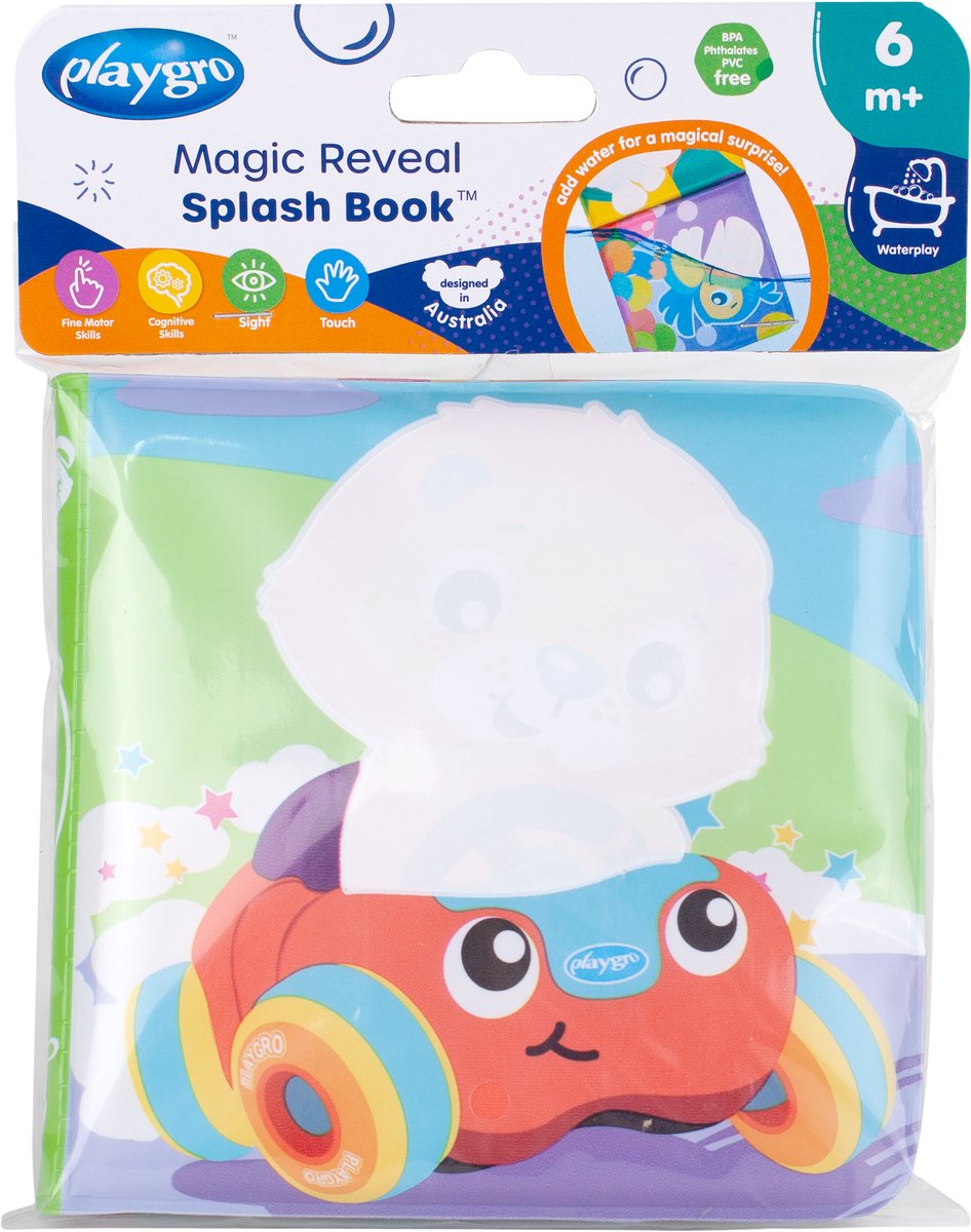 Playgro - magisch water boek - badboekje - waterspeelgoed - baby - baby boek - badboekje baby - speelgoed 1 jaar - waterspeelgoed baby - waterspeelgoed peuters
