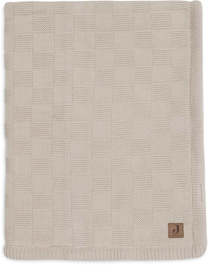 Jollein baby deken wieg - 75x100cm - box knit - warm sand velvet