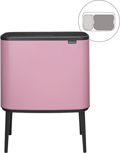 Brabantia bo touch bin prullenbak - 11 + 23 liter - afvalscheiding - lilac pink