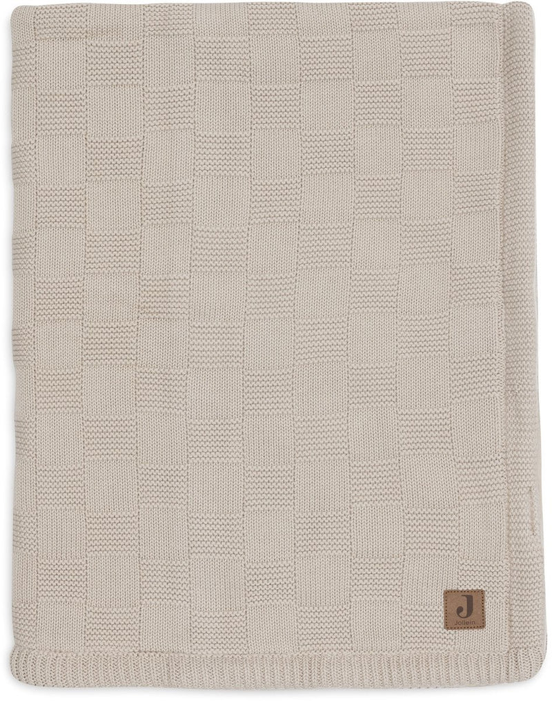 Jollein baby deken ledikant - 100x150cm - box knit - warm sand velvet