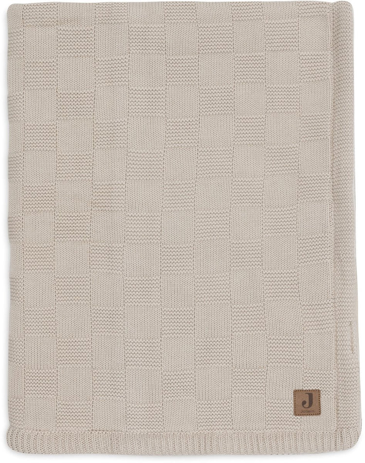 Jollein baby deken ledikant - 100x150cm - box knit - warm sand velvet