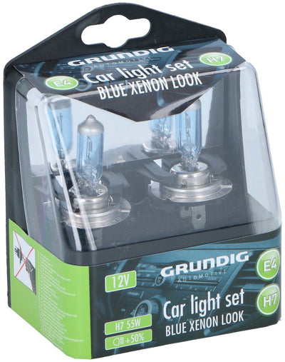 Grundig h7 autolampen – blue xenon look – h7 12v 55w halogeenlampen – +50% licht – set van 2