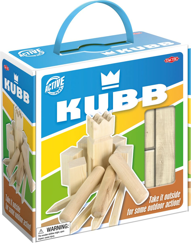 Tactic kubb – vang- en werpspel – origineel zweeds werpspel in handige draagbare doos – grenenhout