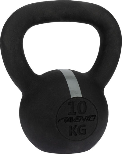 Avento kettlebell - 10 kg - gietijzer - zwart grijs