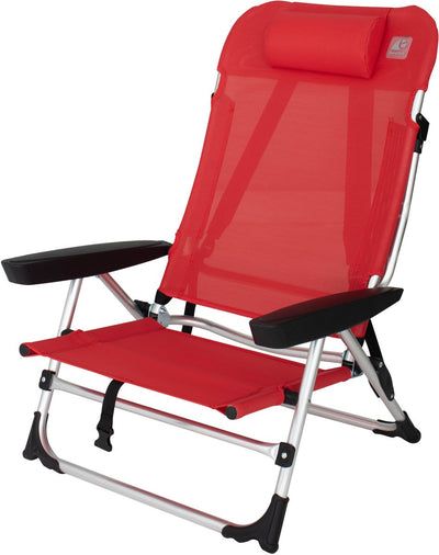 Eurotrail marbella - strandstoel met ligstand - rood