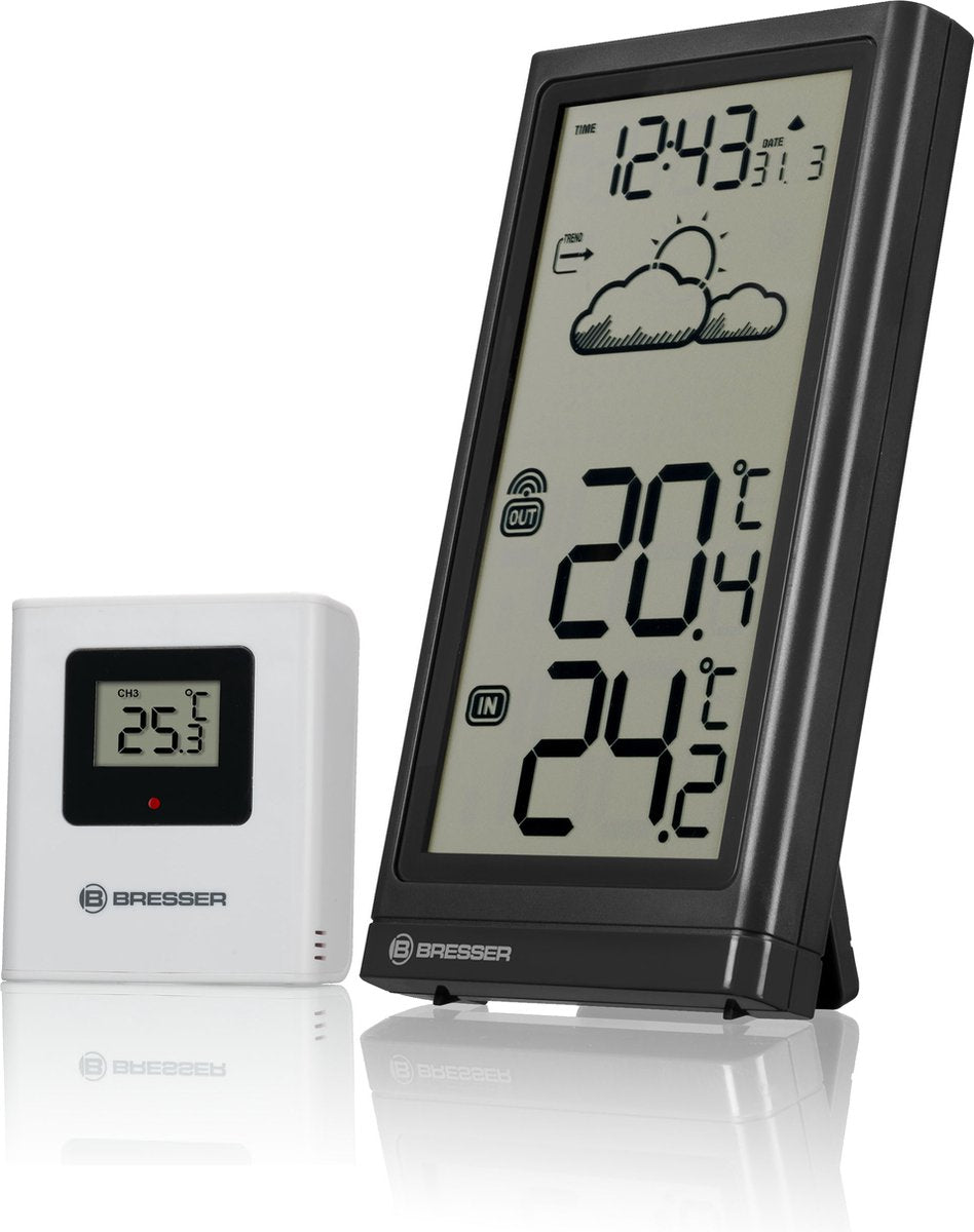 Bresser weerstation - meteotemp weerstation - voor binnen buiten - incl. weertrend