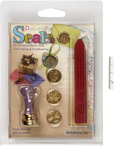 Creativ company manuscript zegel wax set 18 mm klaver hart vlinder