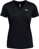 Under armour tech ssv- solid-blk dames sportshirt - zwart - wit