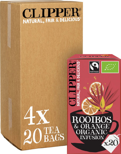 Clipper thee clipper rooibos orange bio (4x 20 stuks)