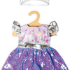 Heless poppenjurk fee en eenhoorn met sequins en kroon, 35-45 cm