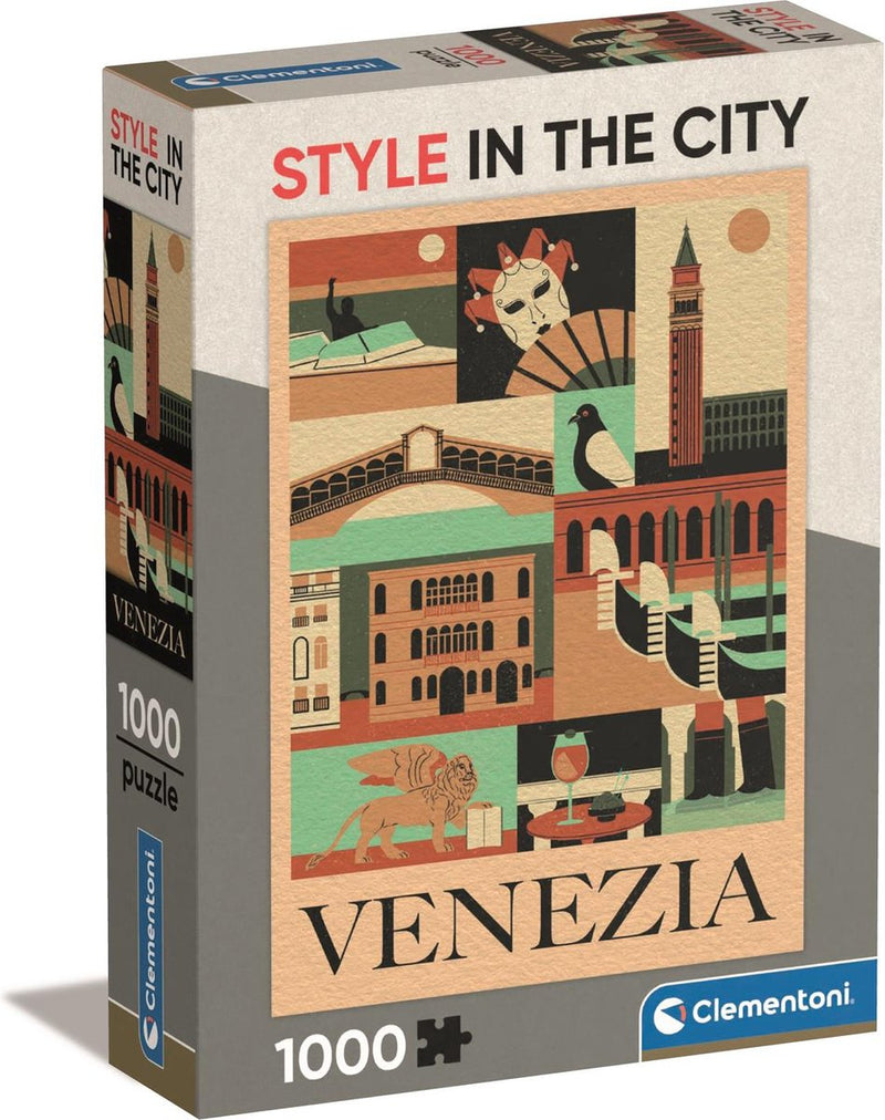 Clementoni - puzzel - 1000 stukjes - style in de stad venezia - puzzel voor volwassenen