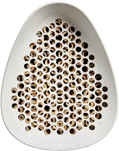 Elho essential bee hotel 18cm - bijenhotel - modern design - 100% gerecycled plastic - l18 x b21.1 x h23 cm - fibrous grey
