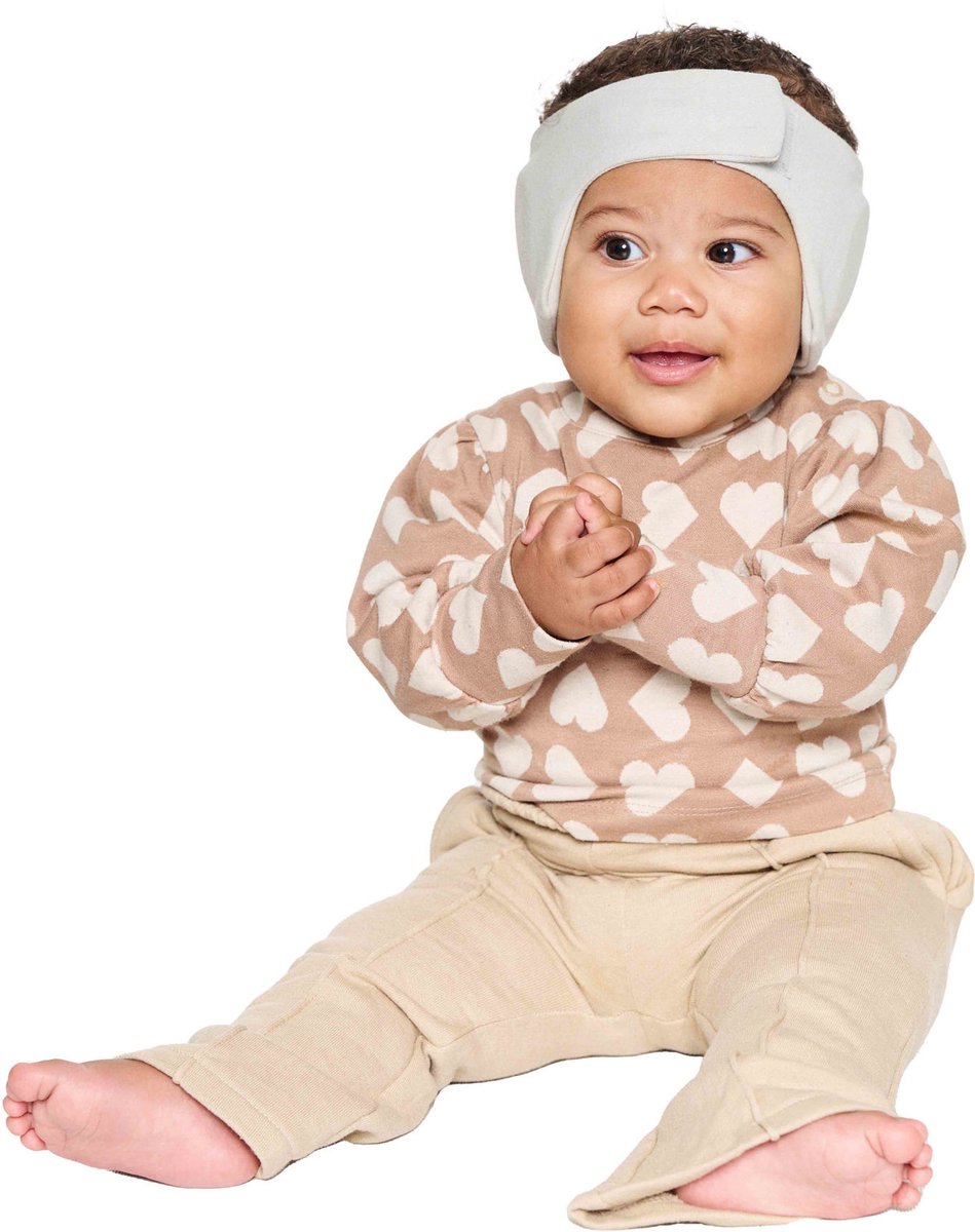Dooky baby gehoorbescherming – zachte verstelbare hoofdband – 6-12 maanden - grijs – oeko-tex katoen – licht comfortabel