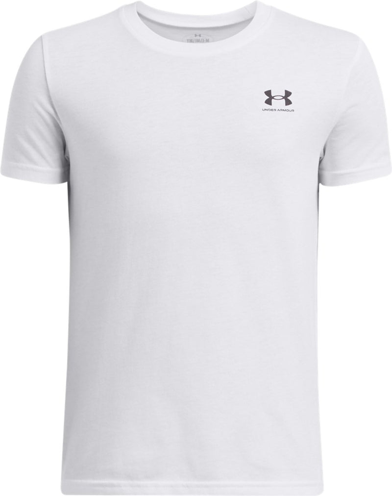 Under armour ua b sportstyle lc ss unisex sportshirt - wit - zwart